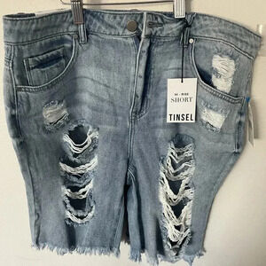 NWT Tinsel denim high rise shorts size‎ 28